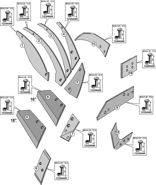 Explosionszeichnung Överum Pflugkörper Typ XS
